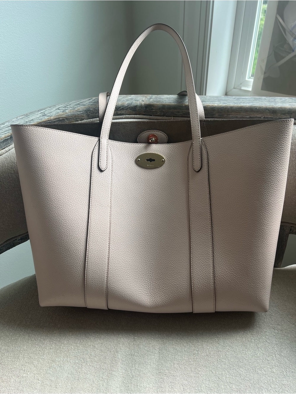 Mulberry Bayswater Pebbled Leather Tote in Pale Blush - Picture 1 of 11